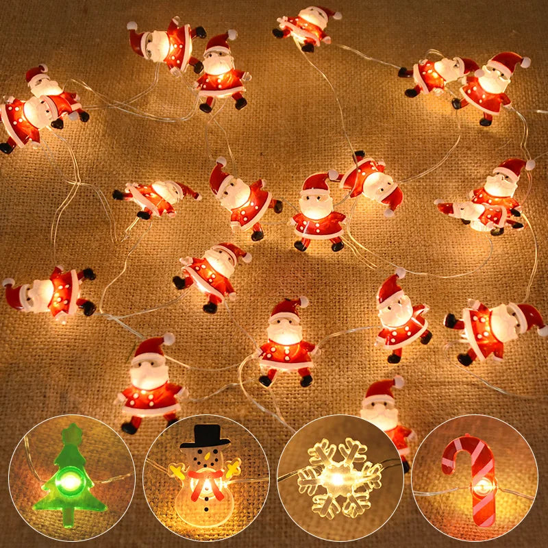 Santa Snowflake LED String