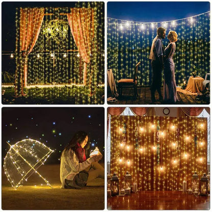 Twinkling Christmas Curtain Lights